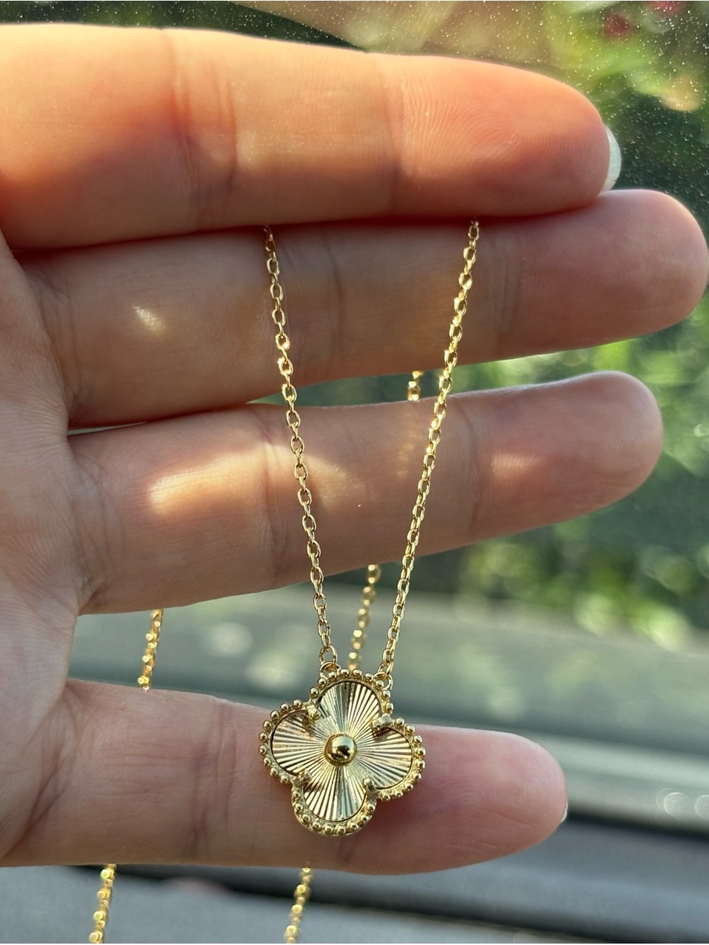Gold Floral Pendant Necklace - Elegant Women’s Jewelry